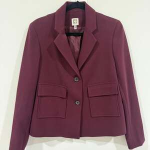 Anne Klein Women's Double-Button Triple-Pocket Peak-Lapel Jacket